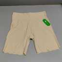 High-Waisted Slip Shorts for Under Dresses Women Anti Chafing Cooling Shorts Boyshorts with Scalloped Bottom (Large, Beige)