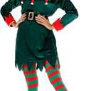FantastCostumes Women Deluxe Christmas Elf Costume Adult Dark Green Medium