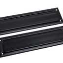 QCAA Solid Brass Mail Slot, with Solid Brass Interior Back Plate, 13" x 3.625", Matte Black, 1 Pack, Made in Taiwan