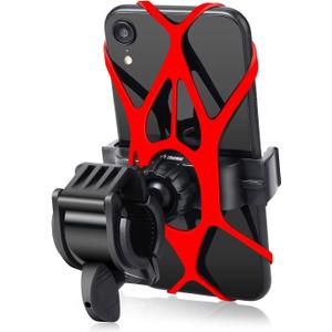 Bike Phone Mount Universal Adjustable Cell Phone Holder for Bicycle Motorcycle Compatible with iPhone Max Xr Xs X Pro 12 11 8 7 Plus, Galaxy S20 S10 S9 S8 S7 Edge Note 10 9 8 7