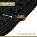 Oval Jute Table Runner | Woven Braided Dining Runner | Natural Textured Rattan Table Runner for Dining Table Coffee Table or Patio 11.8 x 27.5 (Black)