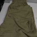 Fisoew Womens 100% Cotton Cargo Pants Drawstring Elastic Waist Casual Hiking Work Pants with Multiple Pockets, Size: L