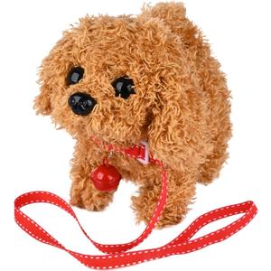 WorWoder Plush Teddy Toy Puppy Electronic Interactive Pet Dog - Walking, Barking, Tail Wagging, Stretching Companion Animal for Kids Children (Teddy Dog)