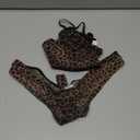 Lilosy Sexy Mesh Sheer Underwire Push Up Lingerie Set Lingerie Set (Leopard)