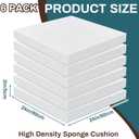 Frienda 6 Pack 2" X 24" X 24" Upholstery High Density Foam Cushion White Square Seat Replacement Cushion or Commercial Use Stuffing Craft Foam Couch Chair Padding DIY Projects