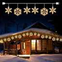 Minetom Snowflake Christmas String Lights with 6 Drops - 9ft 100 Mini Bulb Icicle Lights with Hooks, Plug-in Connectable Hanging Lights for Christmas Home Indoor Outdoor Wedding Holiday Dcor