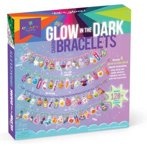 Craft-tastic DIY Glow in The Dark Charm Bracelets  Design 4 Customizable Bracelets with 120+ Easy-to-Make Puffy Sticker Charms  Creative Arts & Crafts Gift  Jewelry Making Set for Kids - Ages 6+