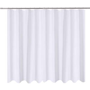 N&Y HOME Extra Wide Shower Curtain Liner Fabric 108 x 72 inches, Hotel Quality, Machine Washable, Water Repellent, White Spa Bathroom Curtains with Grommets, 108x72
