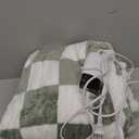 Sage Green Heated Throw Blanket Electric, 50X60 Heating Blanket with 10 Heat Levels & 8 Hours Auto Off for Lap, Checkered Plaid Soft Sherpa Blankets Warmer Gifts for Couch Grandma Women Adults