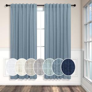 Light Blue Curtains 72 Inch Length for Boys Room 2 Panels Back Tab Pocket Light Diffusing Country Farmhouse Boho Slate Blue Curtain for Bedroom Living Room Door 52x72 Inches Long Dusty Stone Blue Grey