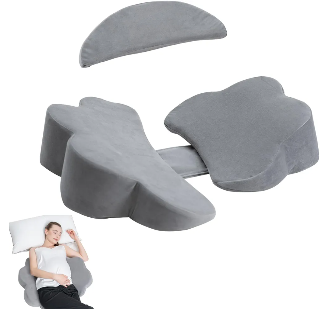 Pregnancy Pillow for Sleeping,Maternity Pillow for Pregnant Women Side Sleeping,Larger Wedge Body Pillow for Back, Belly & Hip Support with HighDensity Foam,Portable&Lightweight for Bed, Travel,Gray