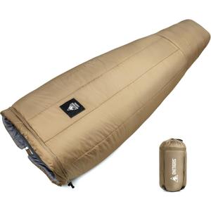 OneTigris Featherlite Ultralight Sleeping Quilt, Weighs 35oz, Warm Hammock Topquilt 40 Degree, with Footbox, Perfect for Outback Camping, Hiking, Backpacking and Hammocks (Coyote Brown)