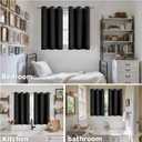YoungsTex Short Blackout Curtains 40 Inch Length for Bedroom - Black Kitchen Window Drapes with Grommet Thermal Insulated Privacy for Bathroom Small Window, 2 Panels, 42 x 40 Inch