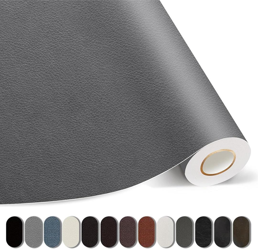 Leather Repair Patches, 35X79 Inch Self-Adhesive Leather Repair Tape, Stretch Vinyl Repair Kit for Couch Furniture Sofas Car Seats (Gray, 35X79 Inch)
