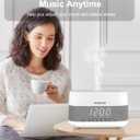 Versatile Essential Oil Diffuser, 300ml Aroma Diffuser with Bluetooth Speaker and Alarm Clock, 7 Colors LED Light Aromatherapy Diffusers & Cool Mist Humidifier 3-Level Brightness, Auto-Off Protection