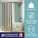 Zenna Home Curved Shower Curtain Rod, No Drill, 50-72 Inch Adjustable Tension Shower Rod for Bathroom, Rustproof, Non-Slip, Adds Room in Shower, Bronze