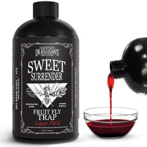 Dr. Killigans Fruit Fly Refill Liquid - Long-Lasting 24-Week Protection, Works with Apple Traps, Pet-Friendly and Safe for Everyday Family Use, Made in USA (16 oz)