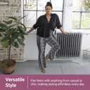 SATINA High Waisted Flare Leggings for Women - Yoga Pants for Women - Buttery Soft Bell Bottom Palazzo - Versatile Sizing (Medium, Leafy Black)