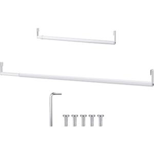 Expandable Closet hanger Rod for Wire Shelf, 36-60 Inch, White
Metal Hanger Bar with Hook Ends, No Drill Install, Expands Clothes Storage on Wire Closet Shelf, Hardware Included