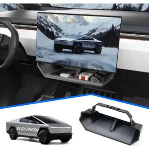 ELECFRESH Center Console Organizer Under Screen Storage Box for 2024 2025 2026Tesla Cybertruck Accessories, Dashboard Hidden Tray for Cybertruck (A)