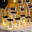 RAWILL 6 Sets Class of 2026 Graduation Centerpieces for Tables-Light Up Table Decorations with Mini Grad Caps,Graduation Mason Jar for College & High School Celebrations High School Party Supplies