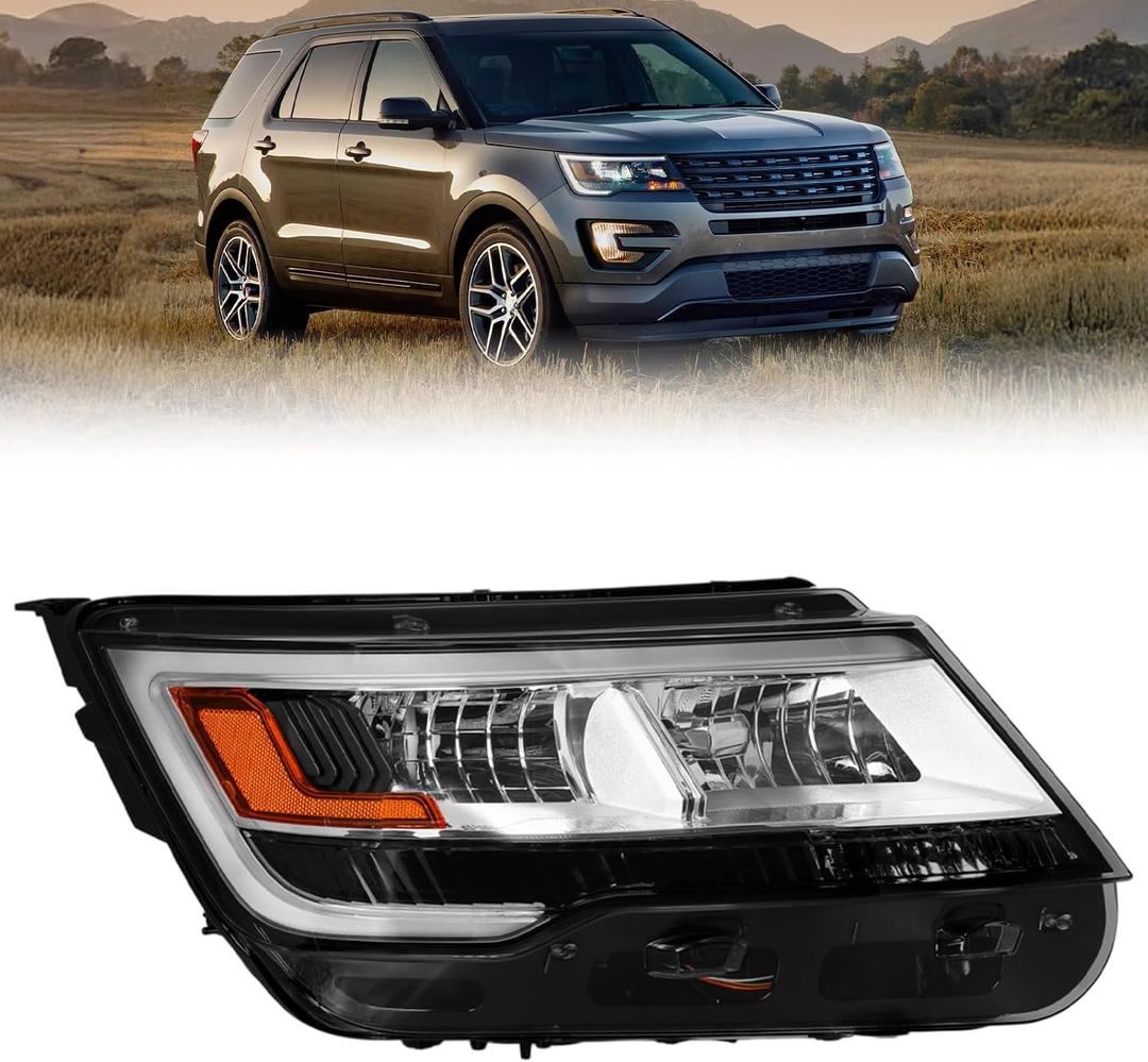 LED Headlight Assembly Compatible with Ford Explorer 2016 2017 2018