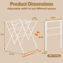 Extra Large Clothes Drying Rack Foldable Clothing Drying Rack 33" W x 37" H x 27.5" D, Space-Saving Portable Laundry Drying Rack for Outdoor & Indoor, White