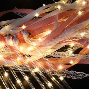 24 PCS Light up Wands for Wedding, Wedding Sparklers with 3 Colorful Flashing Modes, LED Silk Fairy Wands with Bells for Wedding Send Off, Concert, Festival Decorations (Pink)