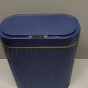 steo spce Bathroom Small Trash Can with Automatic Touchless Lid, 2.6 Gallon Smart Garbage Can Narrow Waterproof Trash Bin for Bedroom, Office, Living Room (Dark Blue)