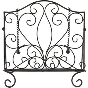 Metal Cookbook Holder Recipe Book Stand for Kitchen, Vintage Scrollwork