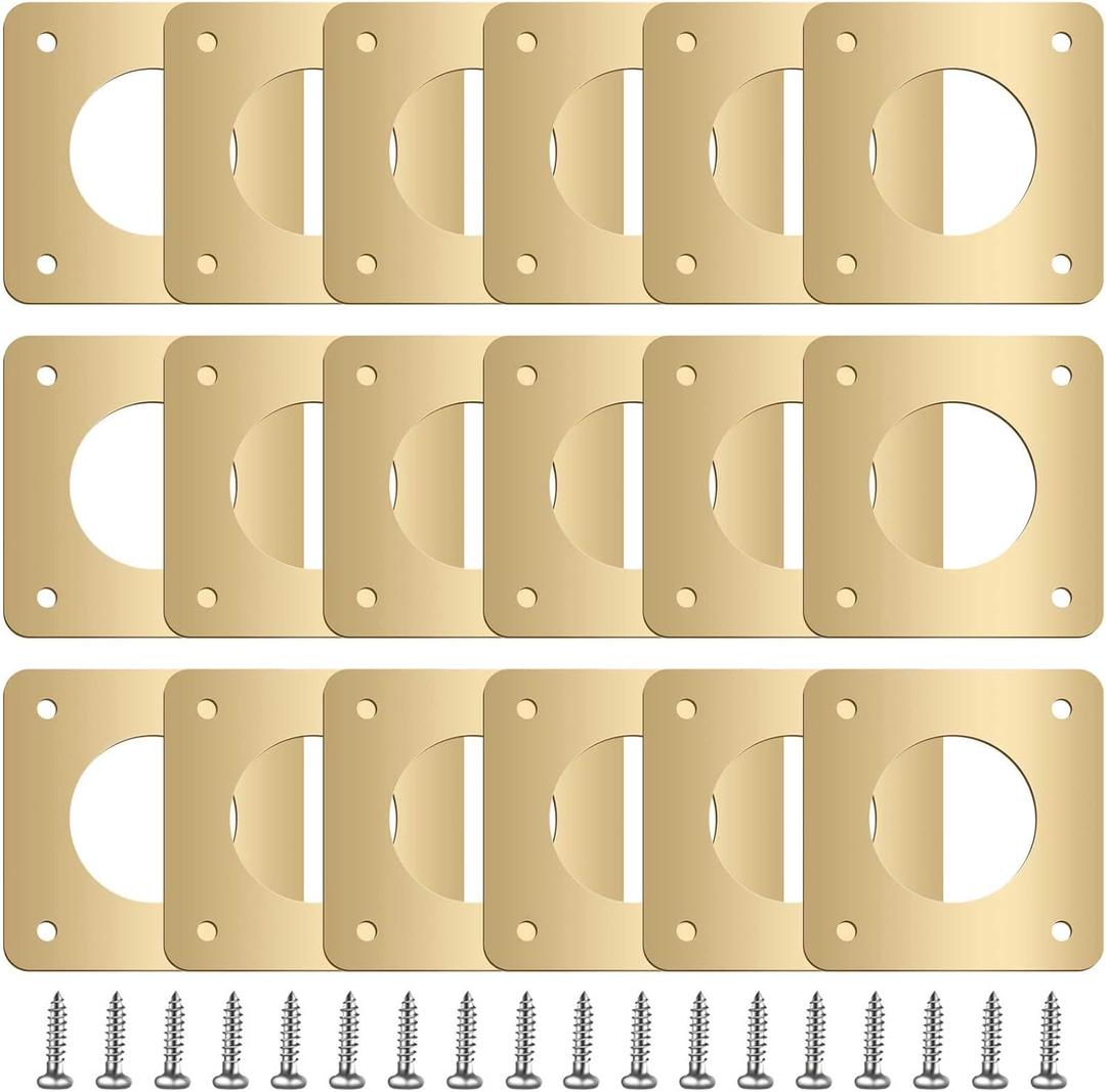 Hotop 18 Pcs 1 1/8'' Opening Metal Bird House Guard Portal Bird House Hole Protector with Copper Open Protector Guards for Eastern Bluebird Rooms Sparrow Houses(Opening)