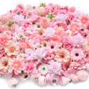 Artificial Pink Flowers Bulk Silk Roses Fake Flowers Heads for Crafts - DIY Home Spring Garden Floral Party Wildflower Garland Hanging Decoration Mini Small Rose Faux Fabric Flowers Heads 3-6cm (Pink)