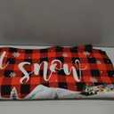 Red Buffalo Plaid Christmas Kitchen Rugs Set of 2, Xmas Snowman Non-Slip Christmas Kitchen mats, Winter Home Low-Profile Indoor Decor Holiday Floor Mat for Kitchen Laundry Sink (19.7"x47.3"+ 19.7"X31.5")