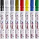 Paint Marker Pens - 8 Colors Oil Based Paint Markers, Permanent, Waterproof, Quick Dry, Medium Tip, Assorted Color Paint Pen for Metal, Wood, Fabric, Plastic, Rock Painting, Canvas, Glass, Art Craft