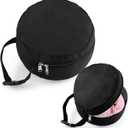 1 Pcs Travel Neck Pillow Bag Compact Travel Neck Carrying Case Bag for Airplane Train Journey Quick Release Clasp Attaches to Luggage Purse Backpack, Pillow Not Included (Black)