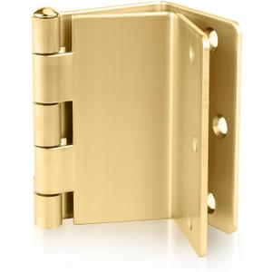 Haidms 6 Pack Gold Offset Hinges 3.5 Inch Expandable Door Hinges Heavy Duty with 1/4'' Radius Corner Full Mortise (Brushed Brass)