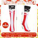 Shihanee 4 Pairs Popcorn Socks Novelty Fashion Knee High Socks Women Men Cozy Crazy Snack Theme Design Stockings for Adults Popcorn Lovers Movie Night Gift