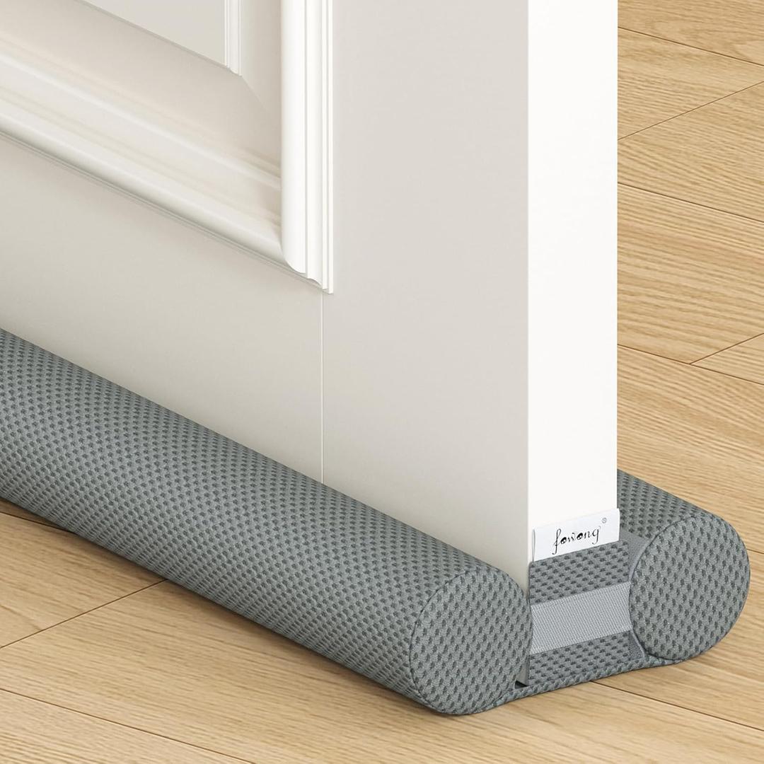 fowong 2 Pack Door Draft Stopper for Bottom of Door 36" Adjustable Noise Stopper, Soundproofing Draft Blocker Seal Large Gap, Grey