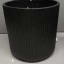 Amazon Basics Fluted Ceramic Round Planters,  10 inch, Black
