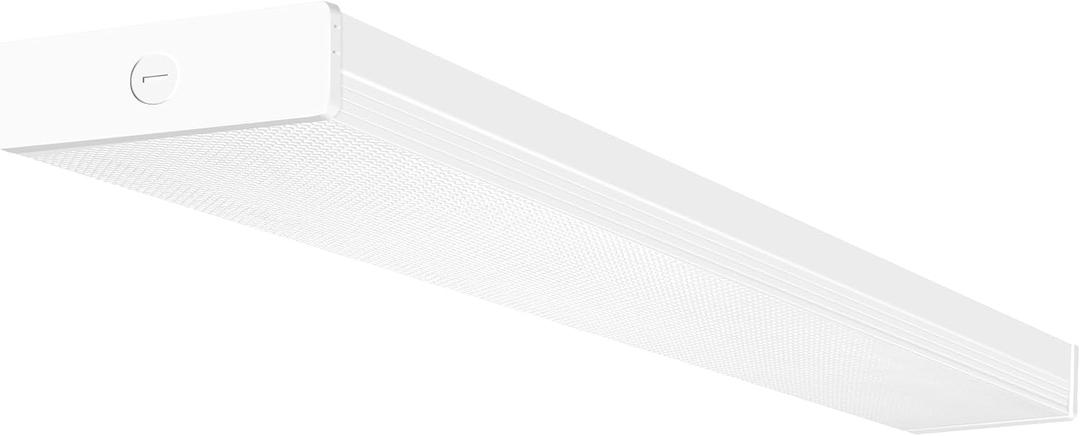 4FT 5.7"W LED Wraparound Light, 40W, 4400lm, 4000K, [2-Lamp 32W Fluorescent Equiv.], Hardwired, 4 Foot LED Wrap Light Flush Mount Office Ceiling Light Fixture for Garage, Office, Kitchen, ETL