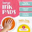 8 Pc Large Ink Pads for Kids - Washable Ink Pads for Kids - Hand/Handprint/Footprint Size - Washable Stamp Pads Kids Non Toxic Ink Pads for Stamps, Crafting, Finger Paint, Card Making, Gift for Kids