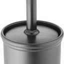 mDesign Toilet Bowl Brush and Holder - Covered Bathroom Toilet Brush - Standing Toilet Bowl Scrubber in Modern Holder - Space Saving, Deep Cleaning Brush for Toilet - Hyde Collection - Charcoal Gray (Pack of 1)