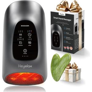 Hand Massager with Heat and Compression for Arthritis and Carpal Tunnel Relief, Finger Wrist Hand Therapy Equipment Pain Relief,Thoughtful Christmas Gifts for Women,Man (Gray)