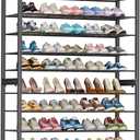 Simple Trending 12 Tier Shoe Rack Holds 60 Pairs, Sturdy Tall Shoe Organizer, Heavy Duty Large Metal Stackable Shoe Shelf for Entryway, Closet, Bedroom, Black