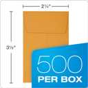 Quality Park #1 Coin Envelopes, 2 1/4 x 3 1/2, Gummed, Small Parts, Jewelry & Seed Envelopes for Garden, Office, 24 lb Kraft, 500 per Box (QUA50160)