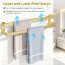 Double Towel Bar,Towel Rack for Bathroom Stainless Steel Wall-Mounted Bathroom Hardware Brushed Gold 24 Inch Bathroom Accessories