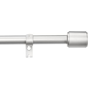 Amazon Basics Adjustable 1-Inch Heavy Duty Curtain Rod for Windows, Cap Finials, 72" to 144", Nickel