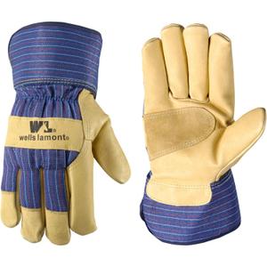 Men's Heavy Duty Leather Palm Thinsulate Winter Work Gloves with Safety Cuff, Extra Large (Wells Lamont 5235XL), Palomino (X-Large (Pack of 1))