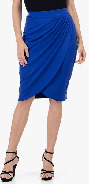 24seven Comfort Apparel Elastic Waist Knee Length Tulip Pencil Skirt Size L