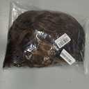 Brown with Caramel Highlights Short Wavy Wig for Women Lace Hairline Bob Style Synthetic Heat Resistant - Natural Appearance for Everyday Hairstyle 14 Inch